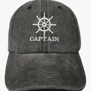 Gray Captain Embroidered Women's Hat